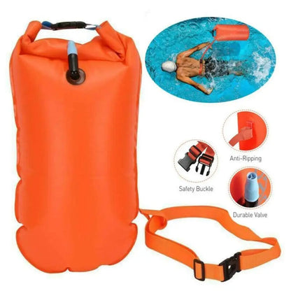 Outdoor Safety Swimming Buoy Multifunction Swim Float Bag with Waist Belt Waterproof PVC Lifebelt Storage Bag for Water Sports