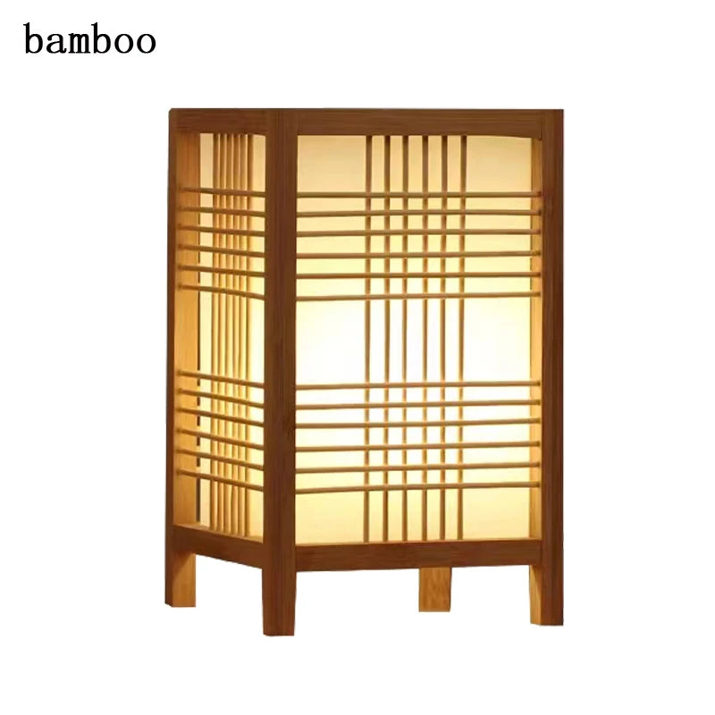 Bamboo Woven ProductsSimple Bedroom Study Table Lamp Bedside Table Lamp Bamboo art Warm Decoration Desktop Japanese Table Lamp