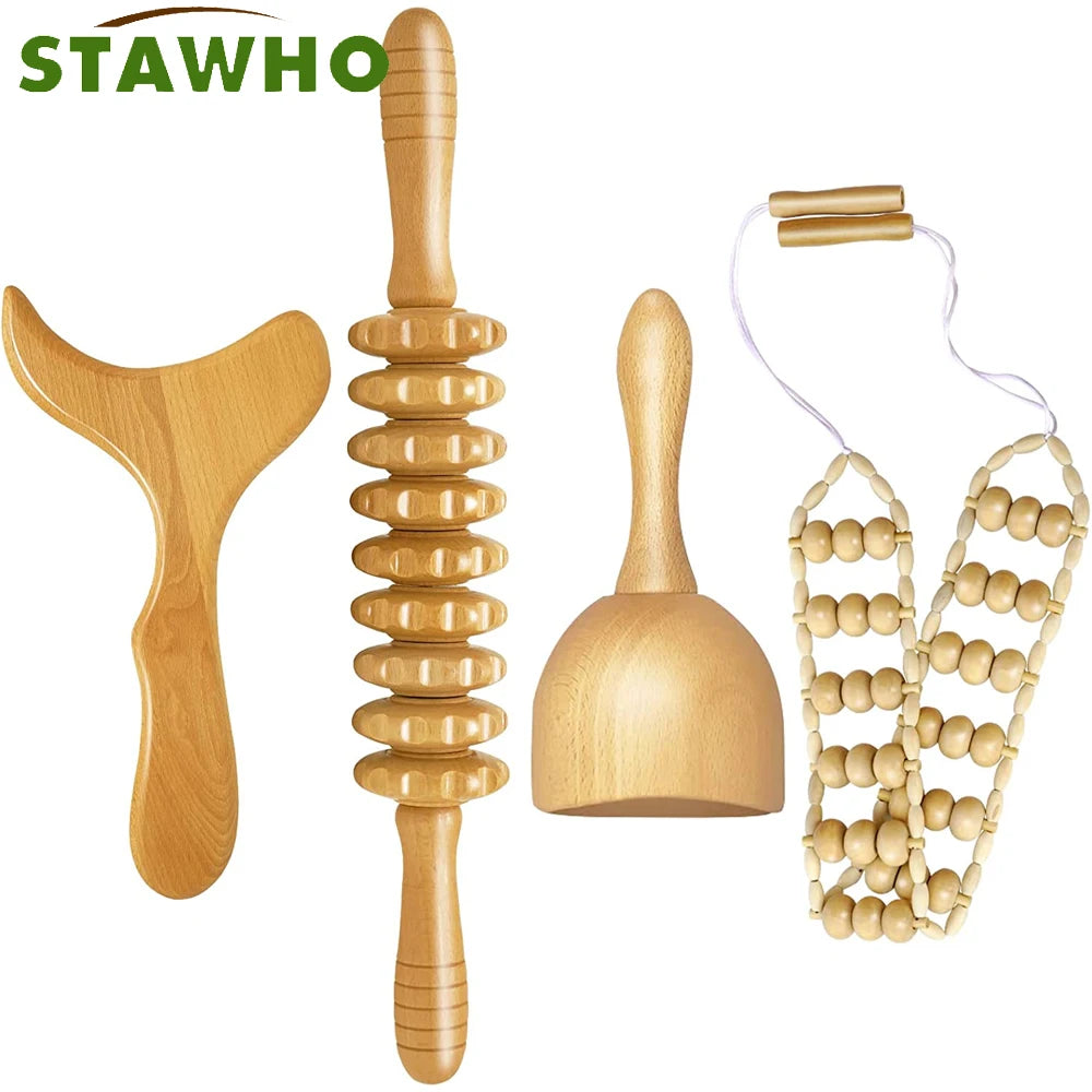 Wood Therapy Massage Tools Lymphatic Drainage Massager Body Sculpting Tools for Maderoterapia Colombiana,Anti-Cellulite