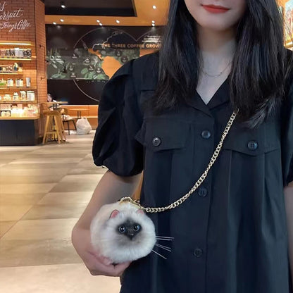 Women Exquisite Shoulder Underarm Bags Siamese Cat Bag Plush Cute Plush Crossbody Bag Female Winter Autumn Handbags Hot