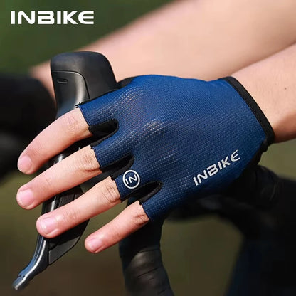 INBIKE Half Finger Cycling Gloves Summer Bicycle Gloves Shock-absorption Breathable Mountain Bike MTB Gloves Cycling Accessories