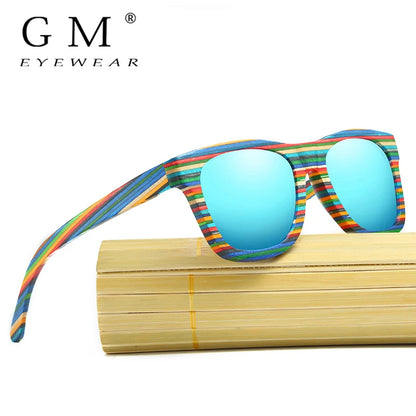 GM Natural Bamboo And Wooden Sunglasses VIP Manual Polarized Glasses Luxury brand Environmental Degradable Glasses Gift Box