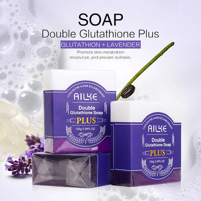 AILKE Lightening Soap Bar, With Organic Glutathione & Lavender, For Face, Body, Reduce Spots, Clean Skin