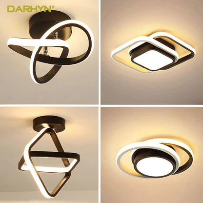 Small Modern LED Ceiling Light 2 Rings Creative Design Ceiling Lamp Indoor Lighting Fixtures Hallway Balcony Aisle Office Lustre