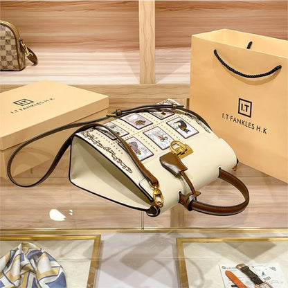 Women's handbag brand handbag 2024 new light luxury high-end designer retro crossbody shoulder bag