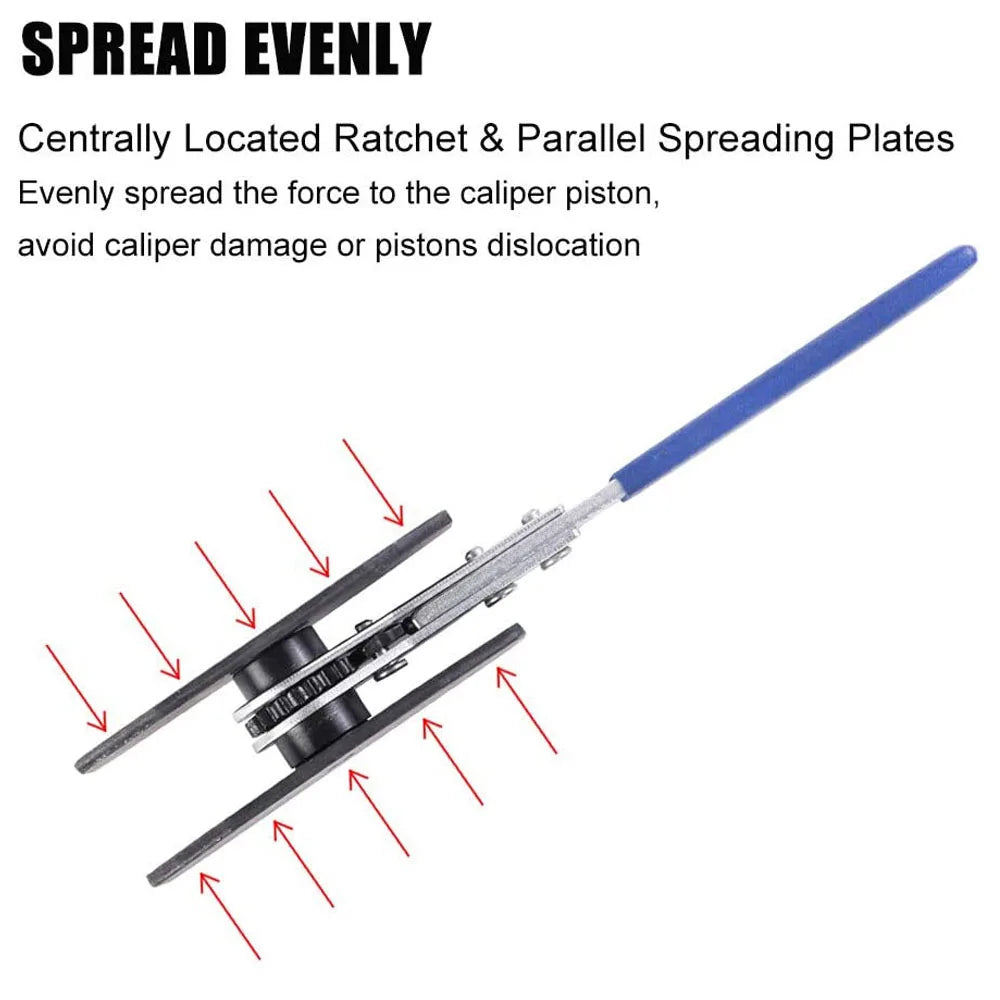 Brake Piston Caliper Press Tool Steel Car Ratchet Brake Piston 360° Ratchet Pad Spreader Press Hand Tool