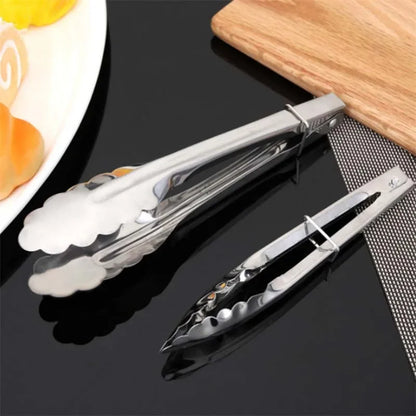 Stainless Steel Food Tongs Cooking BBQ Meat Clip Heat Bread Salad Kitchen Tool 7/9/12in Non-slip Utensils Kitchen Accessories