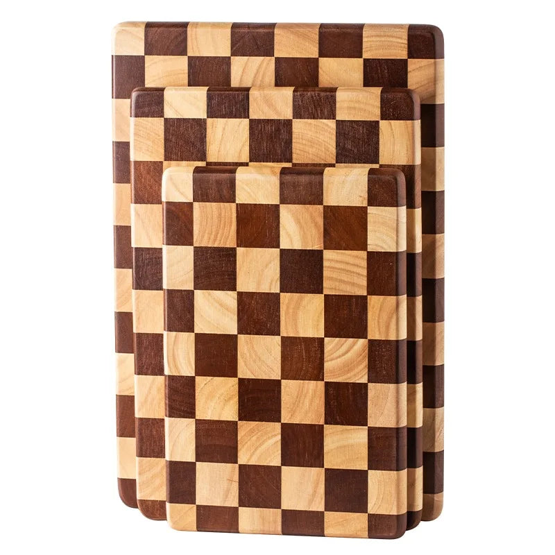 Creative checkerboard grid Cutting board household mosaic chopping board kitchen auxiliary food board fruit solid wood case plat