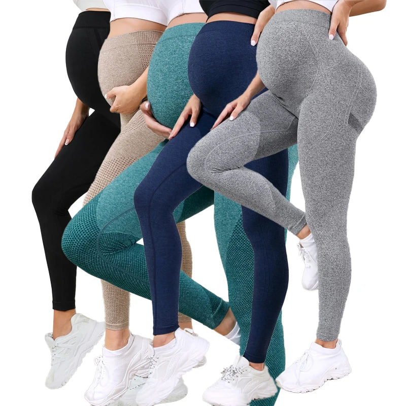 Women's Maternity Leggings Over The Belly Full Length Pregnancy Yoga Pants Active Wear Workout Leggings