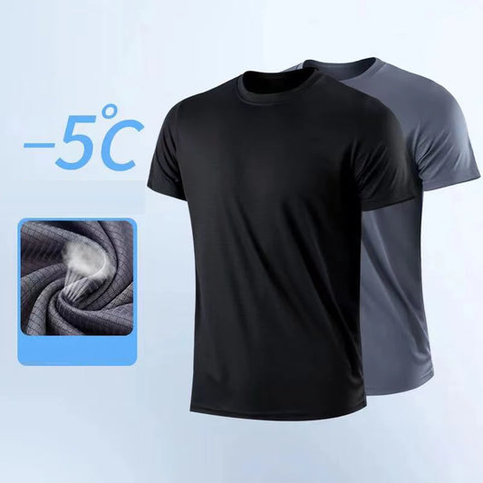 NO LOGO Men's Quick Dry Short Sleeve Gym Running Moisture Wicking Round Neck T-Shirt Training Exercise Gym Sport Shirt Tops