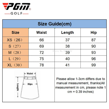 PGM Golf Apparel Summer Women Golf Skirt Pleated Tennis Skirt Ladies Casual Fashion Sports Skorts High Waist Quick Dry Shorts