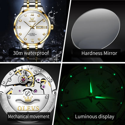 OLEVS 9946 Luxury Men's Watch Classic Brand Automatic Mechanical Watch High Quality Diamond Waterproof Luminous Date Men Watch