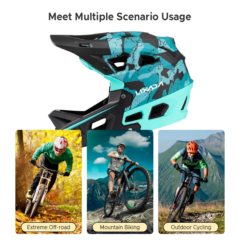 Full Face Mountain Bike Helmet Adult Racing Downhill MTB Helmet Equipped with EPP Chin Support for Adults Mountain Bike Cyclist