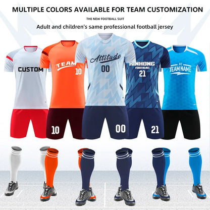 MAN Women Football Jerseys Quick-Drying Soccer Uniforms Custom Adult Kids Futsal Sportswear Tracksuit Sports Team Training Suits