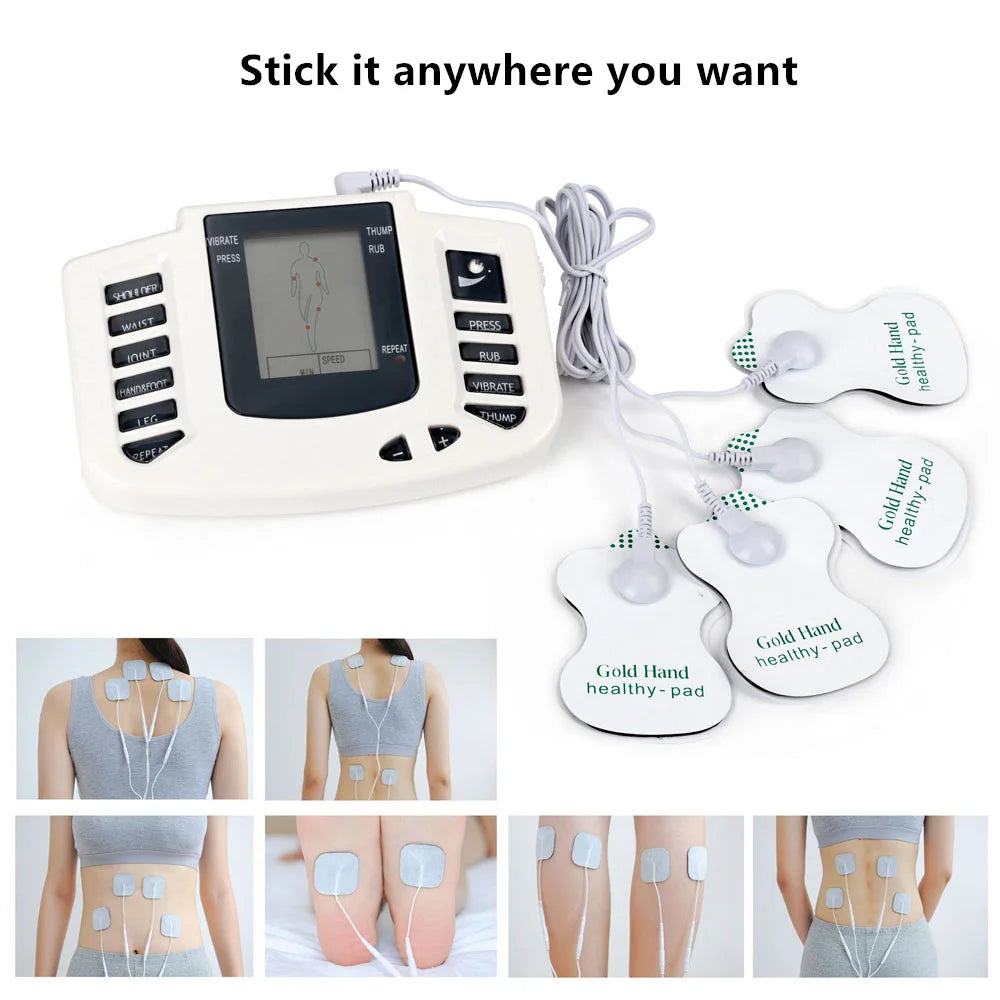 Full Body EMS Tens Muscle Electrostimulator Acupuncture Therapy Massage 16pads Digital Meridian Physiotherapy Apparatus Health