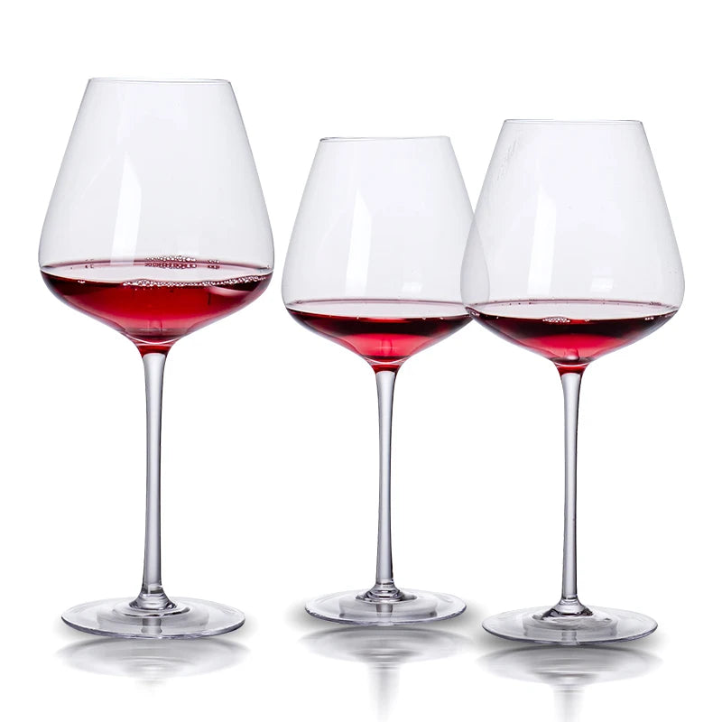 Hand Blown Red Wine Glasses Set of 2 - Ultra-Thin Burgundy Wine Glasses Lead-Free Crystal -Unique Gift for Wedding, Anniversary