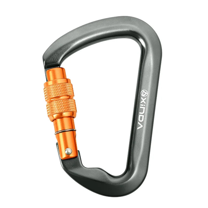 Xinda Outdoor Carabiner Rock Climbing Mountain Landing 30kN High Altitude Operation Equipment Aluminum Alloy Safety Buckle Hook