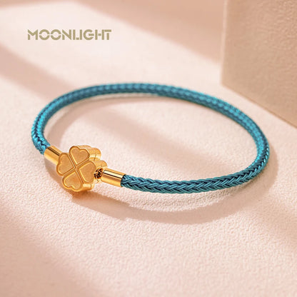 MOONLIGHT Fashion Classic Four-Leaf Clover Bracelet for Women Stainless Steel Braided Bracelet Female Jewelry Gift 10 Colors