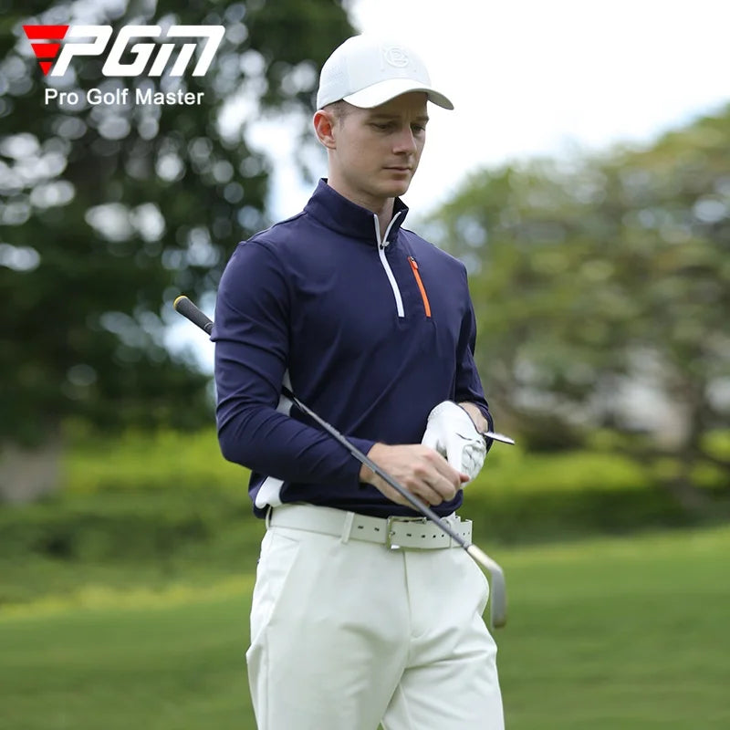 Men's PGM Golf Polo Shirts Quarter Zip Pullover