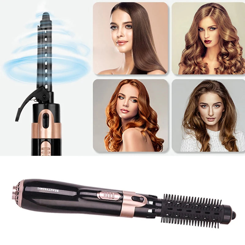 High-end ionic 4 in1 hair dryer styler power cord hot air brush comb professional electric hair straightener