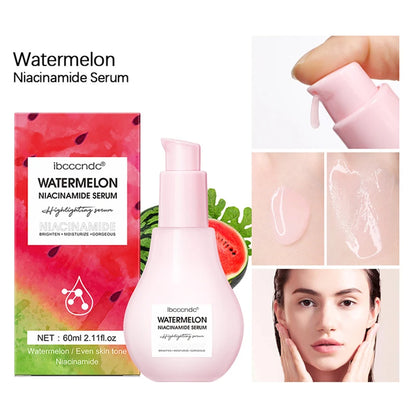 Watermelon Glow Niacinamide Dew Drops Serum Makeup Primer Cream Lightweight Facial Serum & Priming Liquid Highlighter