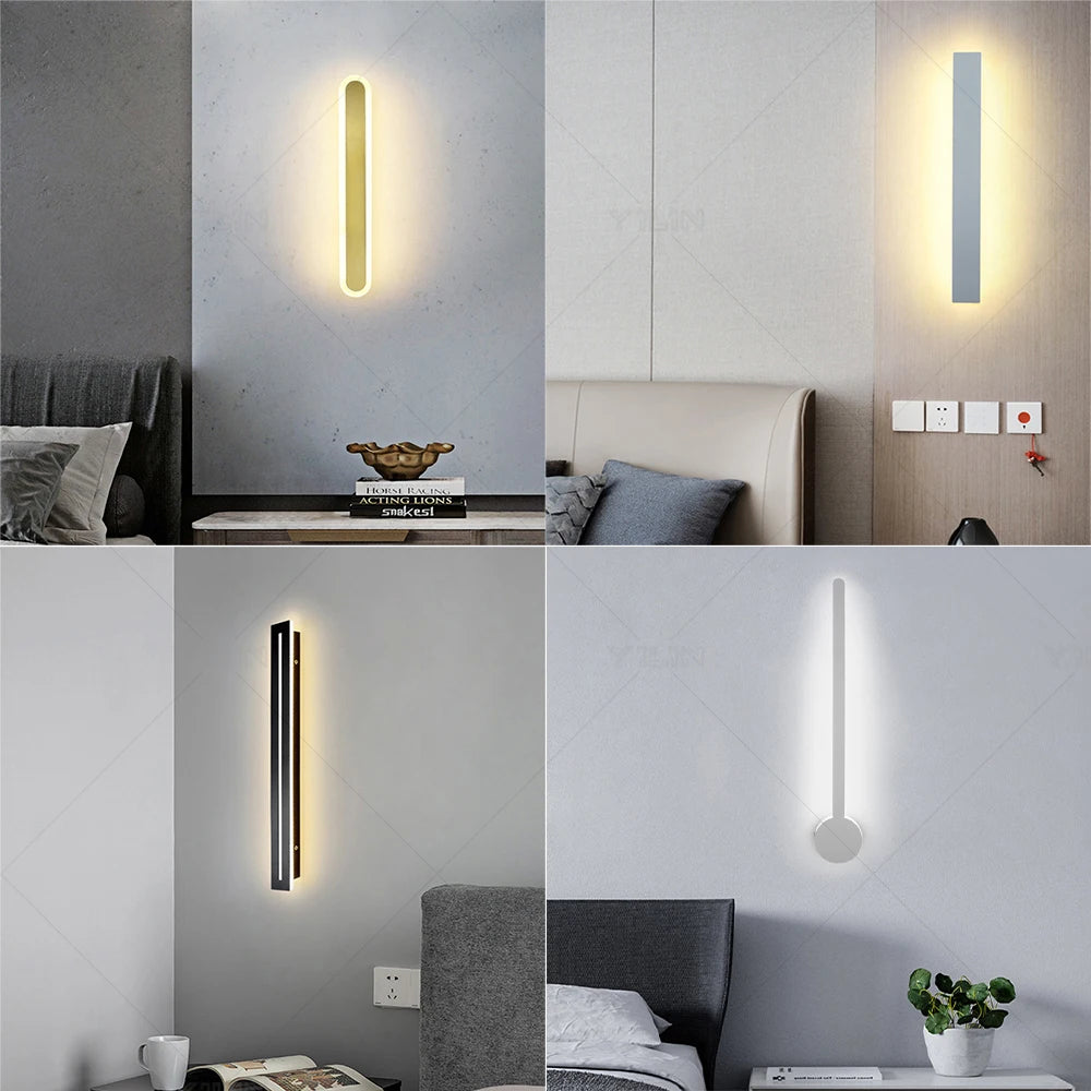 40CM Line Wall Lamp Modern LED Indoor Wall Light Nordic Long Sconce Living Room Background Corridor Beside Decorate Lighting