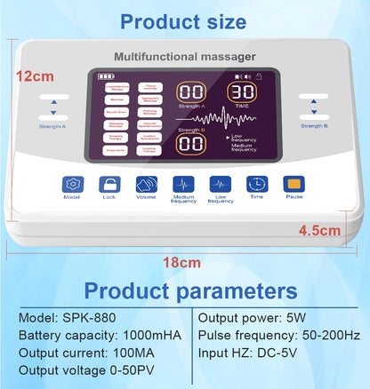 12 Modes Low Frequency Therapy Device TENS Machine EMS Muscle Stimulator Electronic Pulse Massager Myostimulation Apparatus