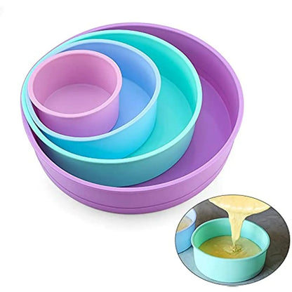 4 6 8 10 Inch Round Shape Mold Silicone Small Cake Baking Pan Mousse Fondant Cylinder Mould For Pastry Dessert Jelly