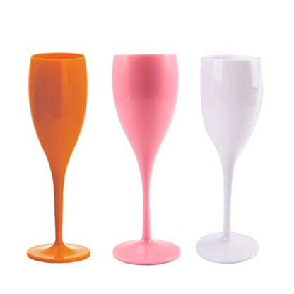 2024 Pretty Champagne Flutes Plastic Wine Glasses Dishwasher-safe White Champagne Glass Restaurant Beer Whiskey Drinkware