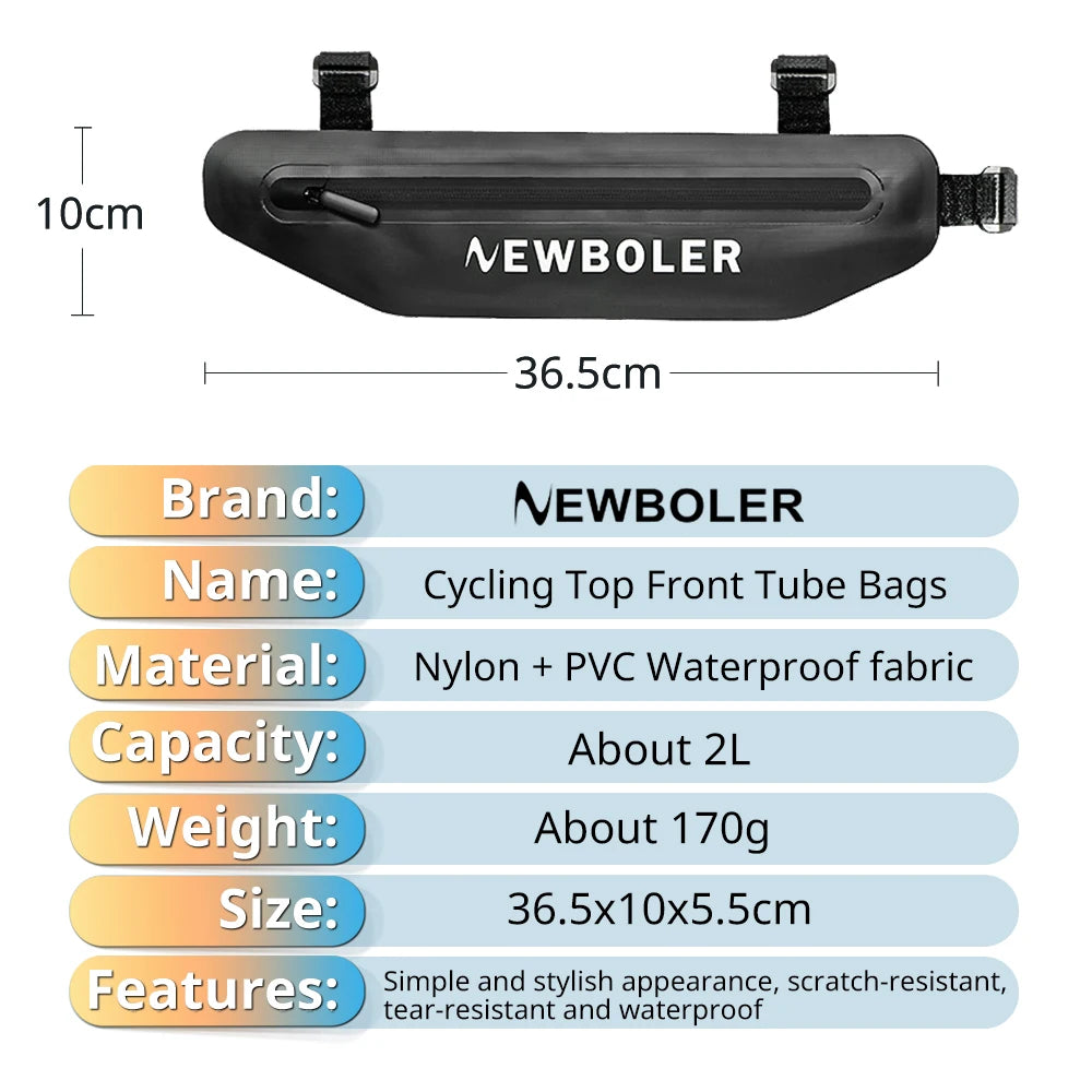 NEWBOLER Bicycle Triangle Bag Bike Frame Front Tube Bag Waterproof Cycling Bag Battery Pannier Packing Pouch Accessories