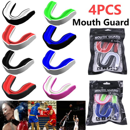 1/4pcs Mouth Guard Teeth Protector Adult Kids Taekwondo Boxing Football Karate Mouth Guard Wrestling Hockey Lacrosse