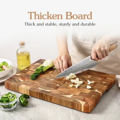 HEZHEN Cutting Board Double-sided Using Premium Acacia Wood Splicing Chopping Board Drain Water And Damp-proof Kitchen Tools