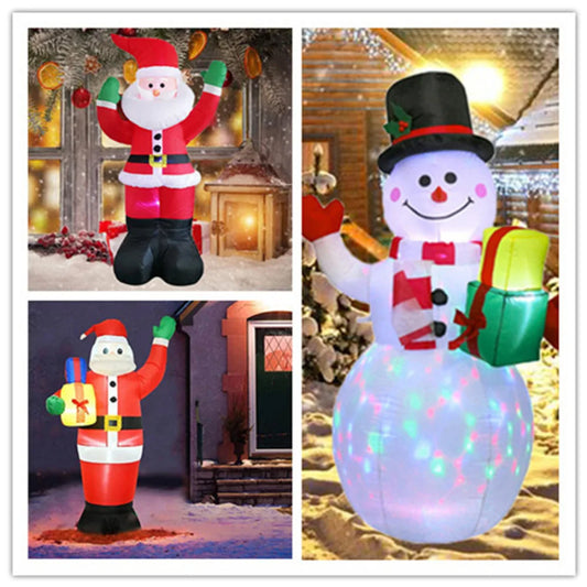 Inflatable Santa Claus, Christmas Tree, Snowman, Outdoor Decoration With LED Lights, Christmas New Year Party Garden Decoration