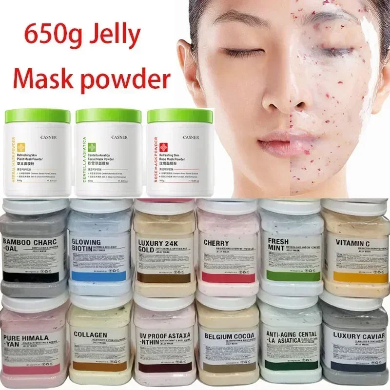 Jelly Mask Powder DIY Hydrojelly Masks Peel Off Vitamin C Hyaluronic Acid Facial Skin Care Mud Mask 650g