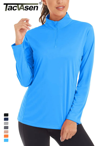 Women's TACVASEN UPF 50+ Long Sleeve Shirt 1/4 Zip