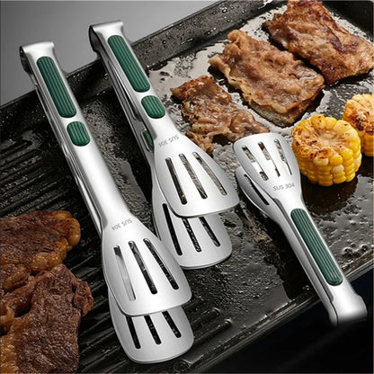 Non-Slip Stainless Steel Food Tongs Meat Salad Bread Serving Clip Barbecue Grill Buffet Clamp Cooking Tools Kitchen Accessories