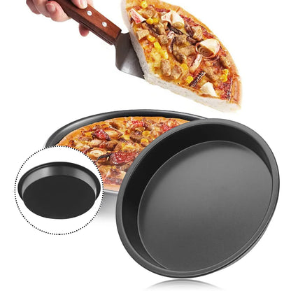 6-10" Non-stick Baking Pan Pizza Pan Black Carbon Steel Baking Pan Pizza Crisping Bacon Mold Microwave Oven Pan Chip Tray Dish