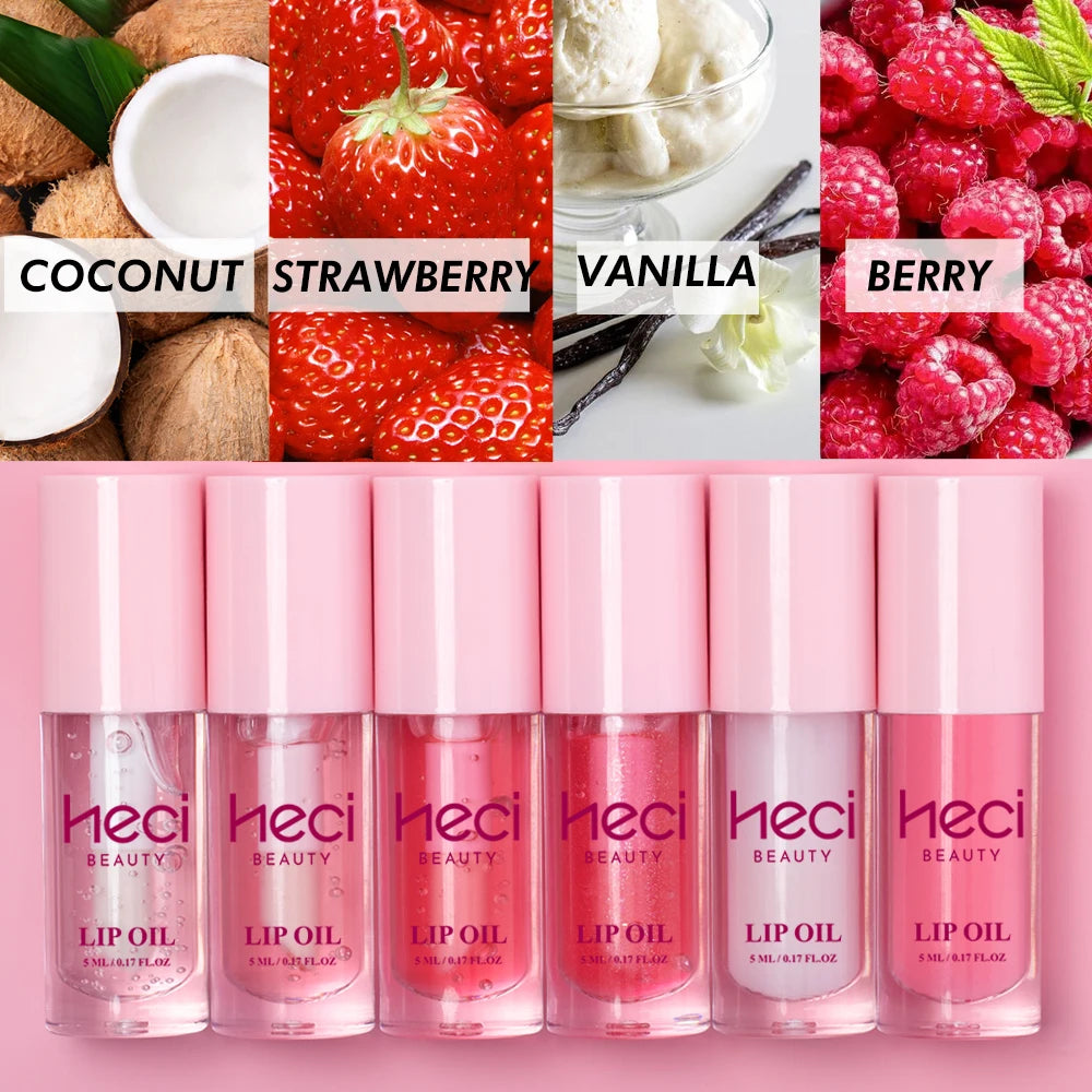 Pink High-Sheen Moisturizing Lip Oil Vegan Hydrating Lip Care Hydrates & Nourishes Non-Sticky Cruelty-Free Clear Lip Gloss