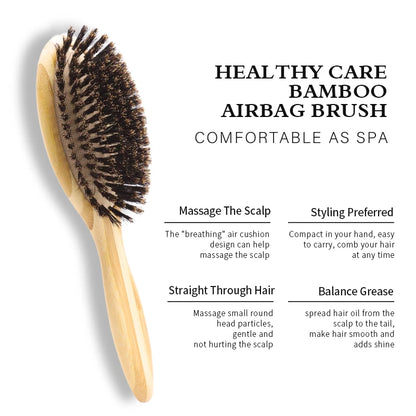 Boar Bristle Hair Brush Bamboo Hair Brush Natural Boar Hair Brush