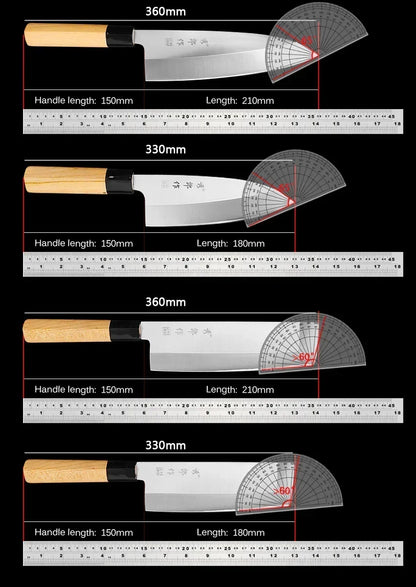 Japanese Sushi Sashimi Chef Knife Salmon Sharp Knives Meat Cutting Fish Raw Knife Cooking Right-Handle Kitchen Knife with Box