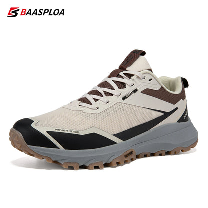 Baasploa Men Hiking Shoes Breathable Outdoor Sneakers for Men Lightweight Male Shoes Non-Slip Wear Resistant Outdoor New Arrival