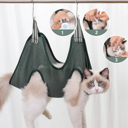 Dog Cat Grooming Hammock Fixed Bath Bag for Nail Cutting Anti Scratch Cat Trimming Restraint Bag Cat Beauty Hanging Pet Supplies