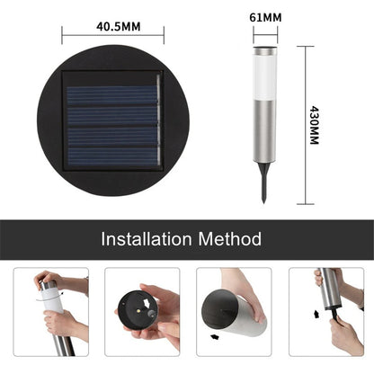 1/2/4 Pack Solar Garden Pathway Lights Outdoor LED Lighting Ground Plug Bollard Light for Patio, Gardens, Pathways,Lawn,Yard