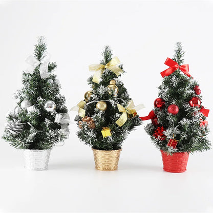 20/30/40cm Christmas Tree Home Bedroom Party Decorations Artificial Christmas Tree Children DIY Handicraft 2025 New Year Gift