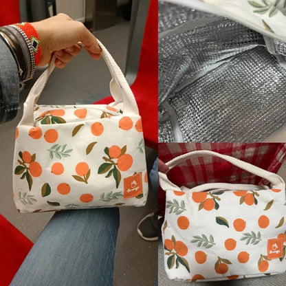 1 Pc Cute Fruit Lunch Bag for Women Portable Insulated Lunch Thermal Bag Bento Pouch Lunch Container School Food Bag