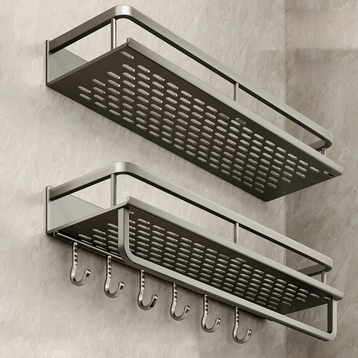 punch-free bathroom rack bathroom shelf toilet space aluminum no drill hanging rack bathroom organizer hang on the wall