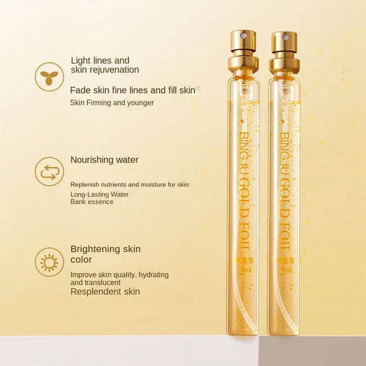 Face Essence Active Collagen Silk Thread Face Serum Shrink Pores Anti-Aging Firming Moisturizing Hyaluronic Skin Care 24K Gold