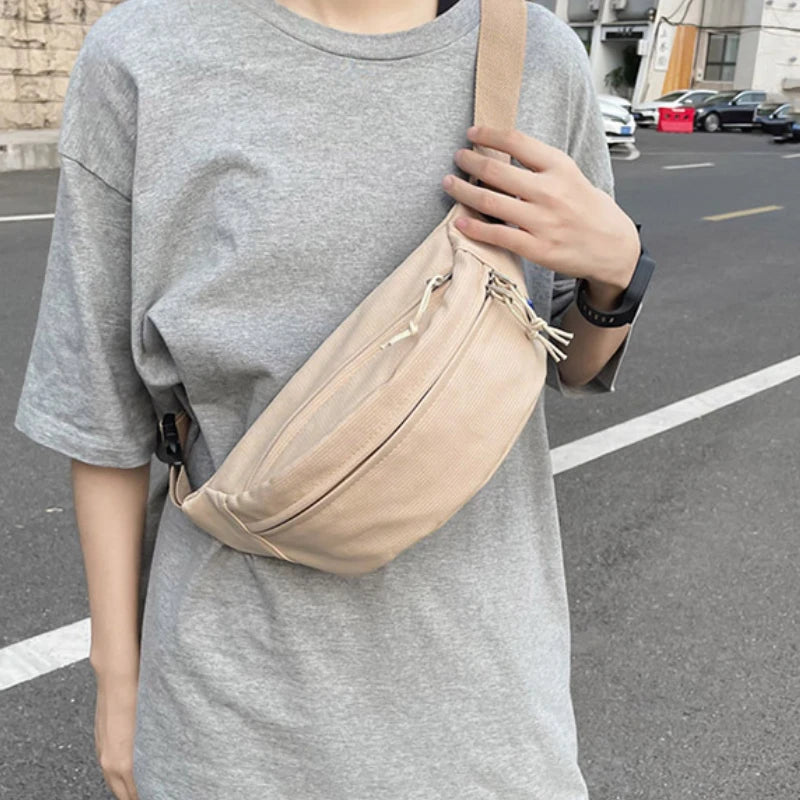 Street Style Waist Bag Hip Pack Woman Nylon Fanny Pack Fashion Shoulder Crossbody Chest Bags Unisex Hip Hop Belt Bag Waist Packs