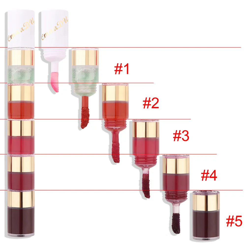 Lipstick Kit Combo Strip Velvet Sexy Red Lip Tint Non-stick Cup Lip Gloss Lip Oil Makeup Lips Cosmetic Set