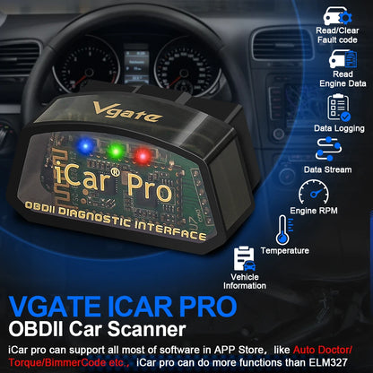 Vgate iCar Pro elm327 V2.3 OBD 2 OBD2 Car diagnostic Tools WIFI Bluetooth 4.0 for Android/IOS BT3.0 For Android ODB2 Car Scanner